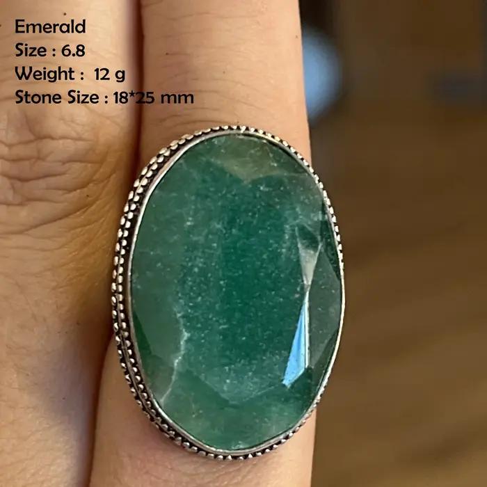 Bague en émeraudes véritables, bijoux fait à la main pour femmes, cadeau pour occasions spéciales et quotidiennes