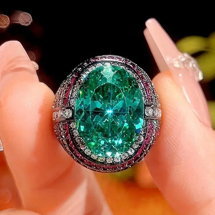 Vinregem 12*16 MM coupe ovale laboratoire créé Paraiba Tourmaline saphir rubis gemme luxe ouvert rég