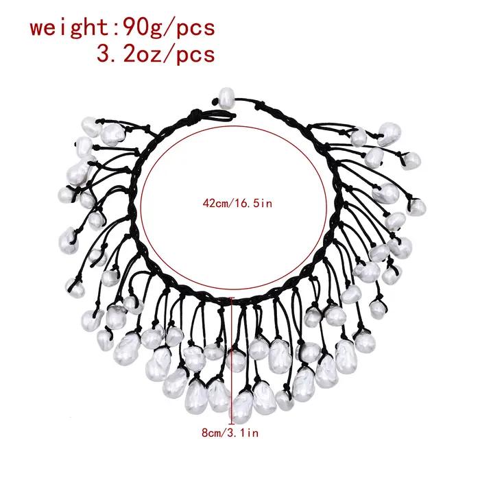 Collier de luxe en Imitation de perles baroques pour femmes