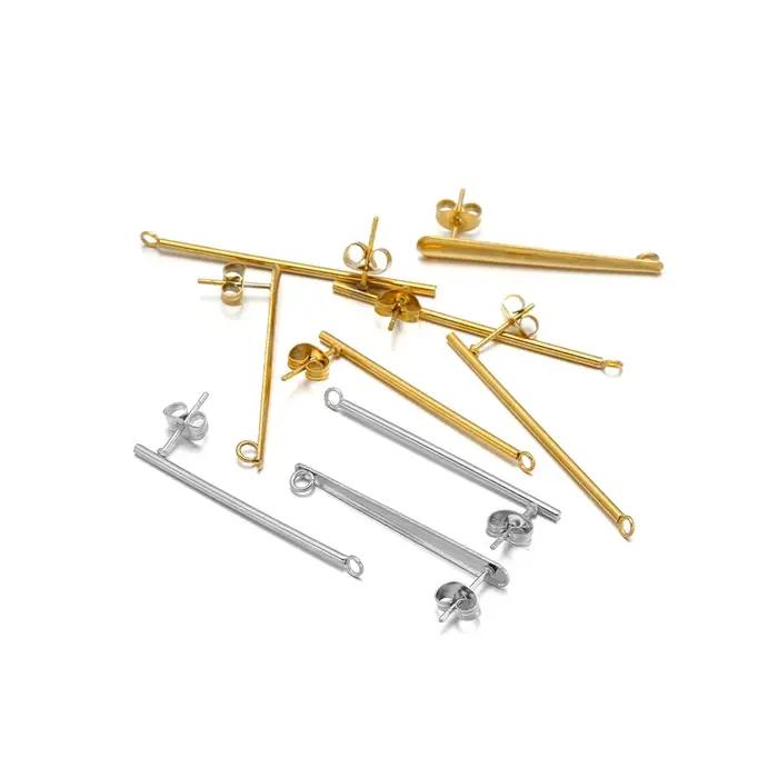 Clous de boucles d'oreilles en acier inoxydable or 18 carats