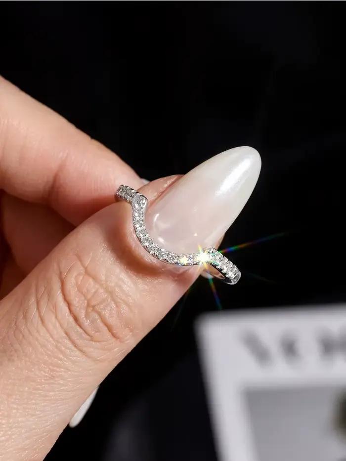 Bague en moissanite véritable argent sterling 925 pour mariage fiançailles alliance de luxe classique femmes