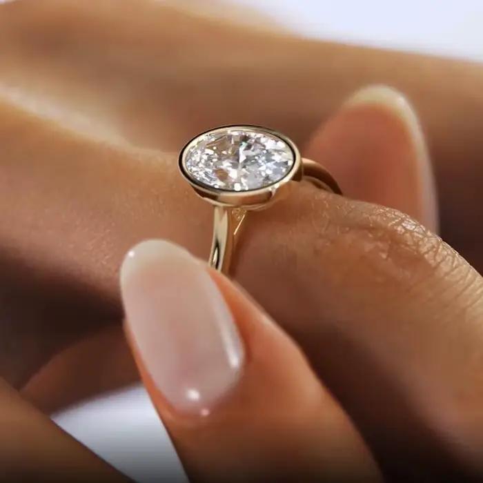 Bague Solitaire originale en argent Sterling 925