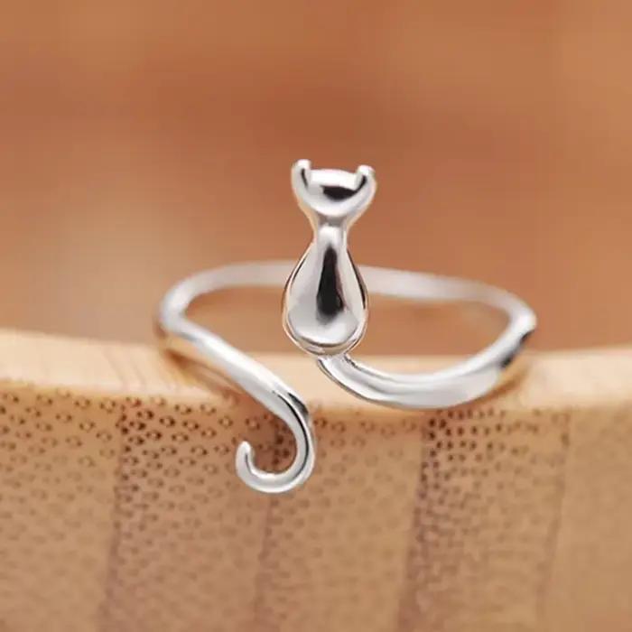 Bagues chat en argent Sterling 925 pour femmes, bijoux de fiançailles de luxe de styliste, offres fé