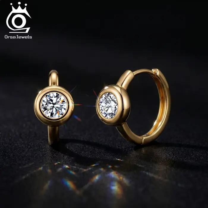 ORSA JEWELS – boucles d'oreilles exquises en argent 925, couleur D, Moissanite, pour femmes, bijoux de mariage brillants en diamant Moissanite, MOE23