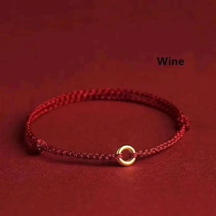 Bracelet tressé à la main en corde rouge avec perle porte-bonheur en cuivre, bracelet anti-fatigue, original et ethnique pour femme, cadeau, mariage, anniversaire, shopping, bureau