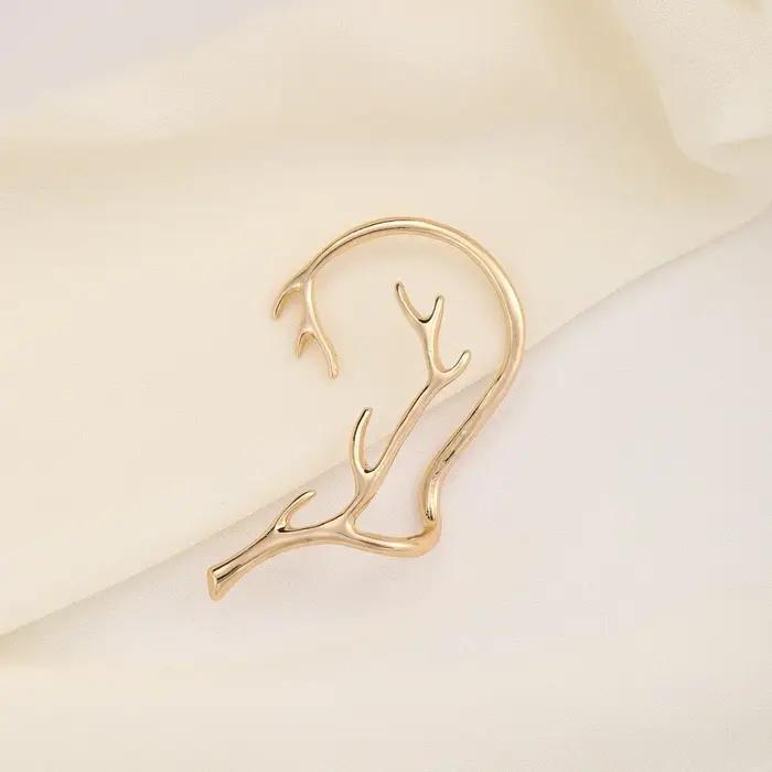 1 boucle d'oreille en forme de cerf à motif géométrique avec crochets pour les oreilles