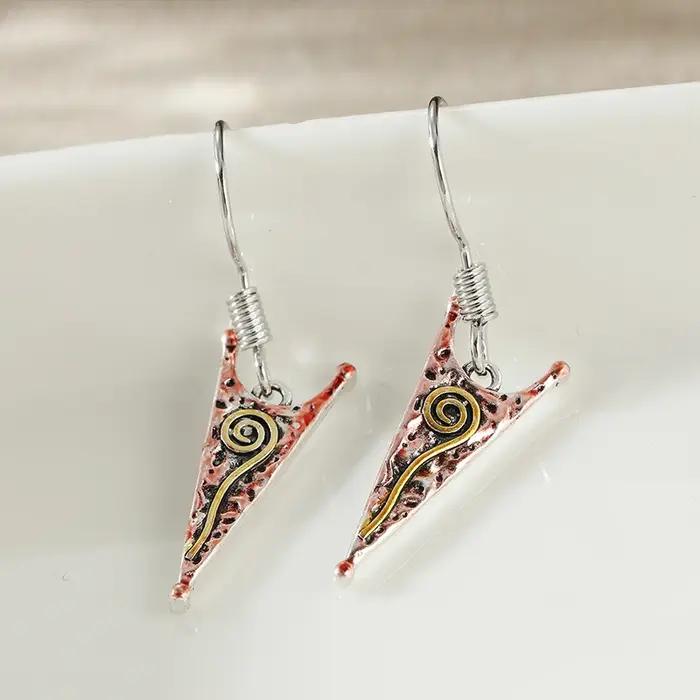 Boucles d'oreilles pendantes de style tribal vintage