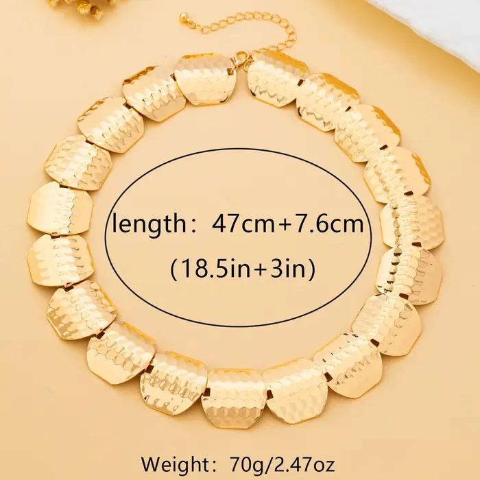 Collier pour femme, collier artisanal à motif de disque géométrique martelé