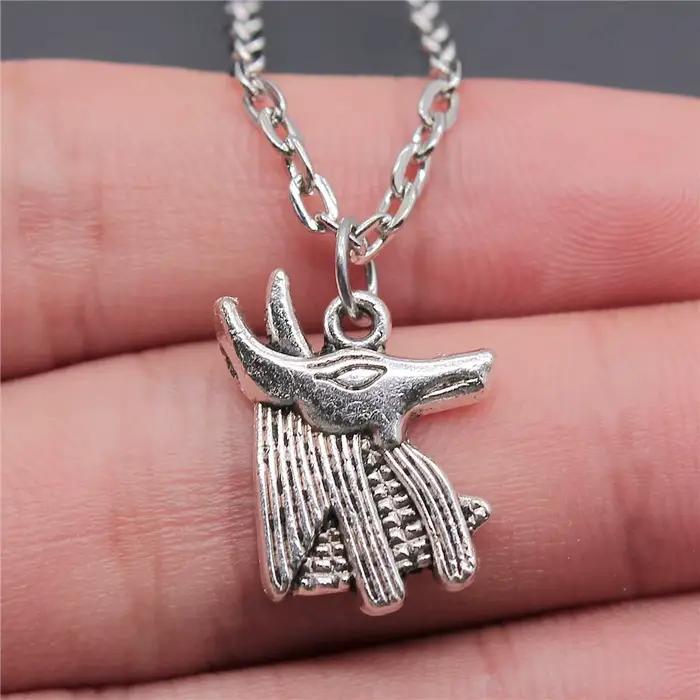 Collier Anubis Égyptien Antique pour Femmes Occasions Spéciales Pendentif Anubis Dieu de la Mort Or Rouge-Marron