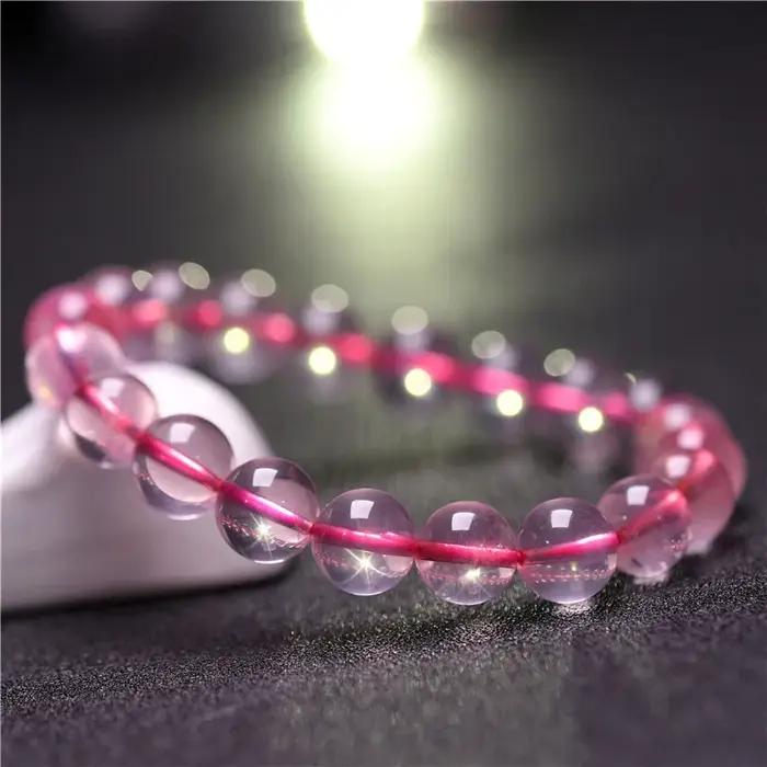 Bracelet en Quartz Rose naturel clair