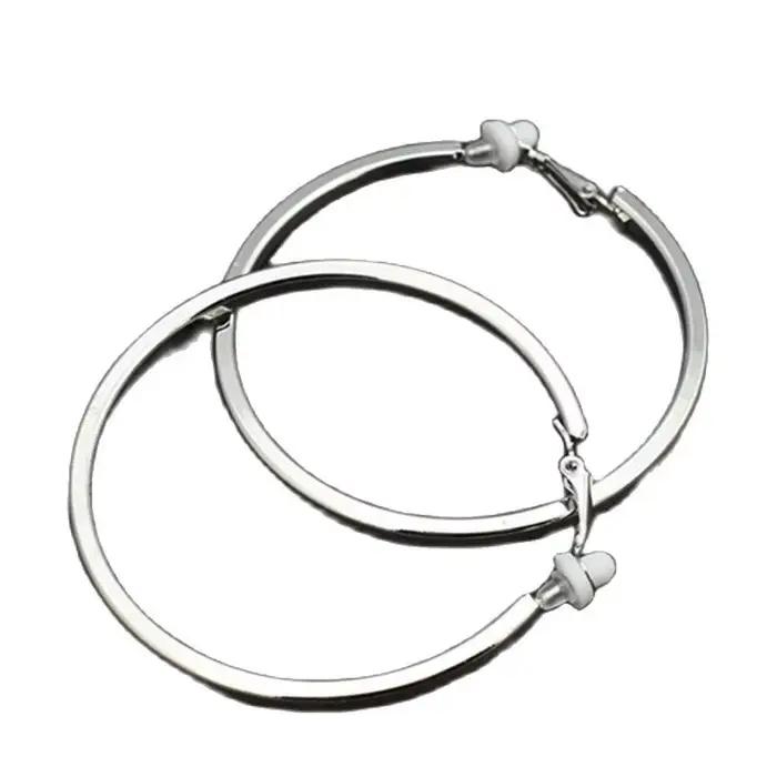 Boucles d'oreilles à clip pour femmes, sans piercing, sans trous d'oreille, grand petit cercle, or, argent, placage noir, mode, tempérament mignon, fille