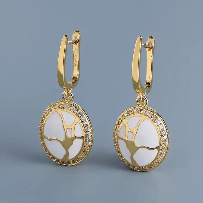 Boucles d'oreilles pendantes plaquées argent 925 pour femmes