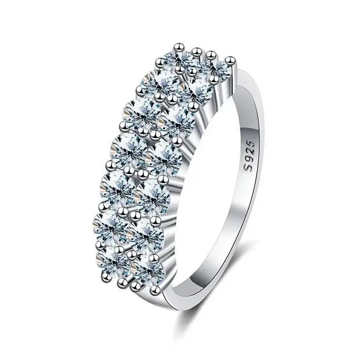 Bague de luxe en moissanite couleur D 1