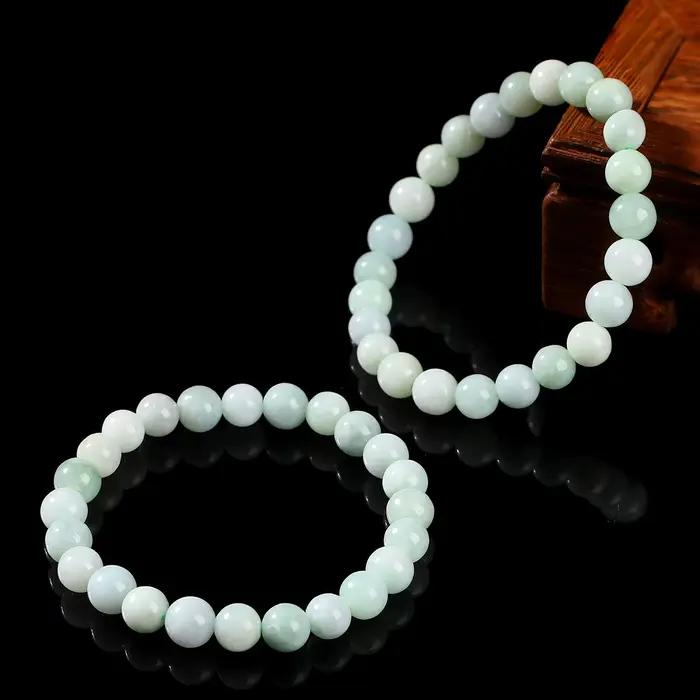 JD – Bracelet en pierre naturelle émeraude et Jade pour femmes