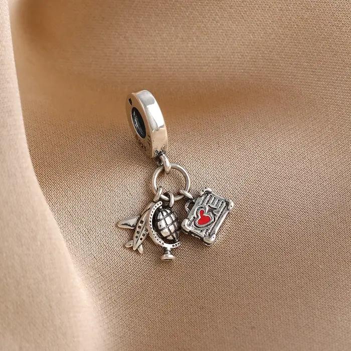 Pendentif en argent 925 fleur souris conque chenille polyvalent bijoux accessoires diy pour femmes occasions spéciales couleurs variées elegance naturelle