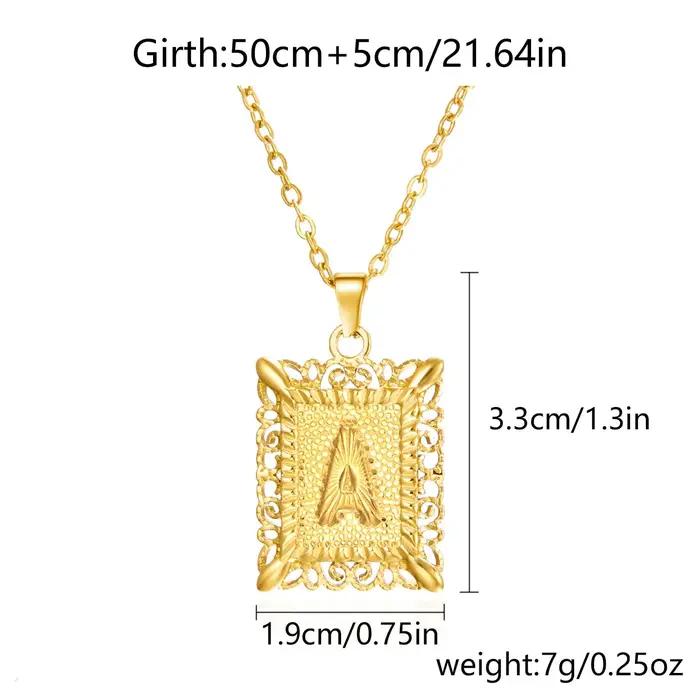 Collier pendentif lettre initiale A-Z pour homme et femme