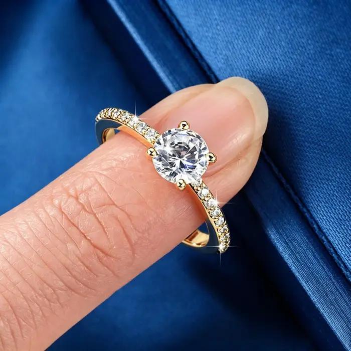 Bague de fiançailles classique en moissanite certifiée Lnkry 1