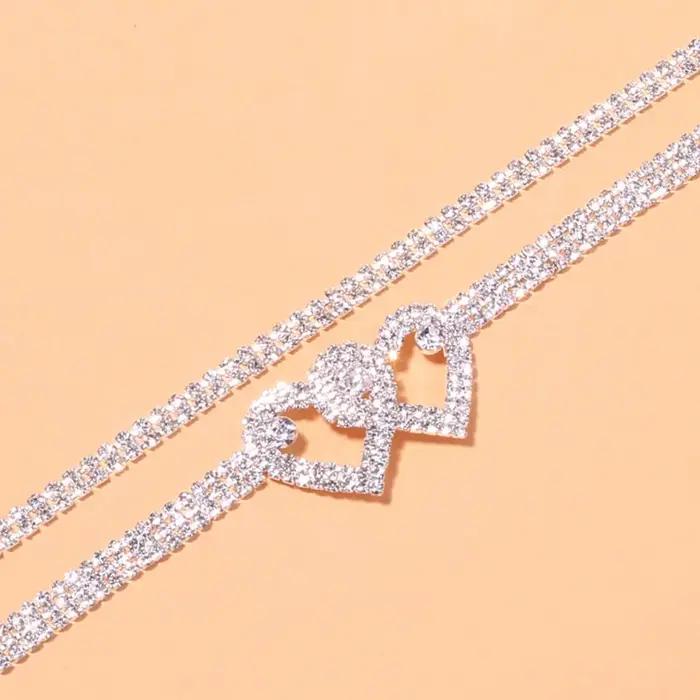 Bracelet de cheville en zircone cubique pour femme