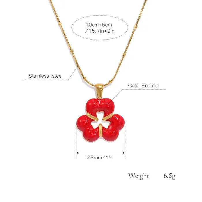 Collier trèfle porte-bonheur plaqué or 18 carats acier inoxydable hypoallergénique pour femme occasions spéciales élégant bijou cadeau