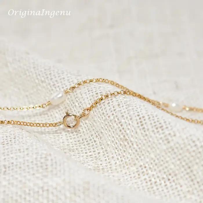 Collier de perles naturelles ras du cou en or véritable 14K rempli d'or pendentifs faits à la main