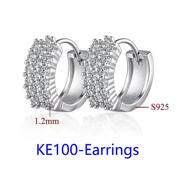 DJMAX classique femmes Moissanite cerceau boucle d'oreille Original 925 en argent Sterling bijoux D