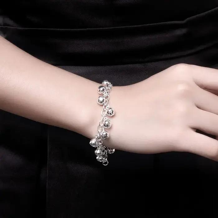 Breloque Chaude à Cloches en Argent Sterling 925 Bracelet Élégant pour Femme Occasions Spéciales Fête Mariage Cadeau Noël