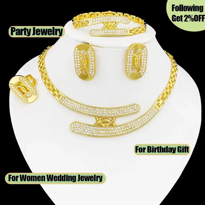 GZJPEI Ensemble de bijoux tendance 4 pièces/ensemble