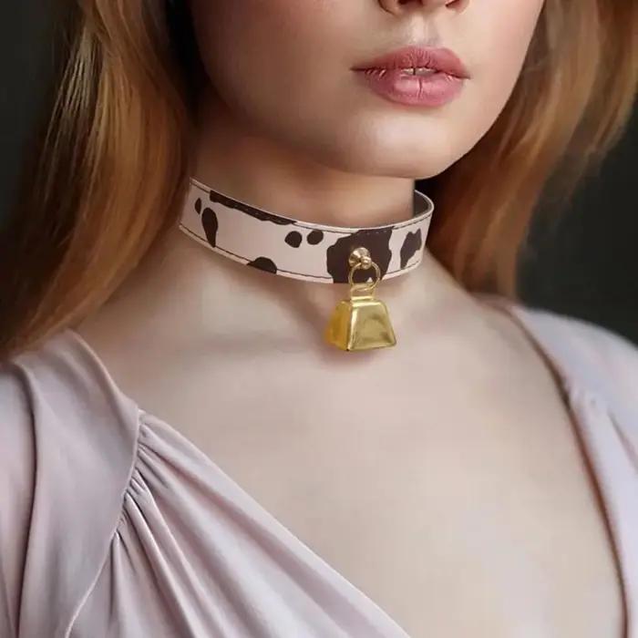 Collier ras du cou en cuir imprimé animal de compagnie pour femmes style moderne occassions spéciales et quotidiennes