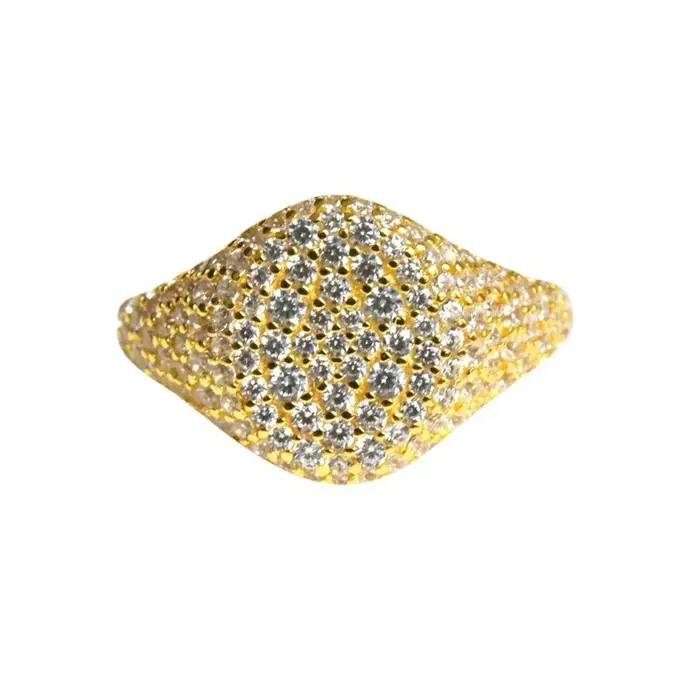 Bague plaquée argent 925 de style Hip Hop pour femmes – Diamant entièrement en zircon