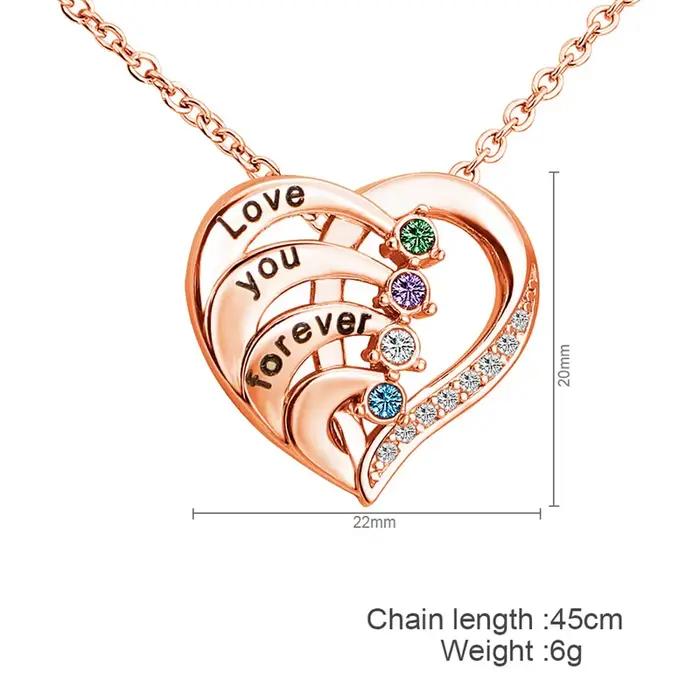 Collier de promesse personnalisé avec noms gravés et pierres de naissance, collier avec tracker de fitness pour homme et femme, cadeau d'anniversaire, bijou de style moderne pour occasions spéciales