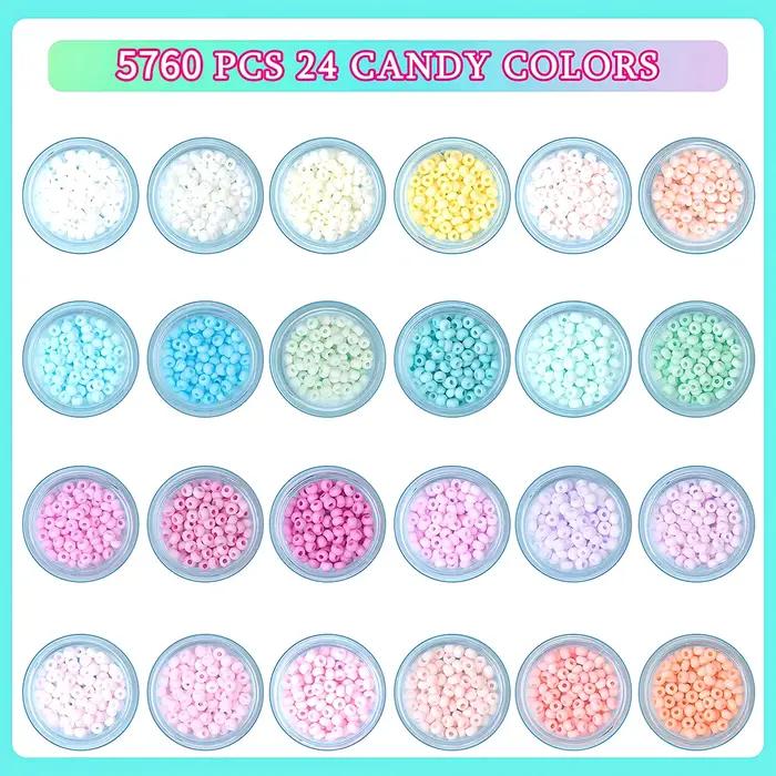 5760 pièces 3mm perles de rocaille pour la fabrication de bijoux 24 couleurs Kit de fabrication de b