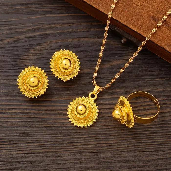 Bijoux érythréens et éthiopiens pour femmes colliers boucles d'oreilles pendentif raq chaîne de sauna cadeau traditionnel africain