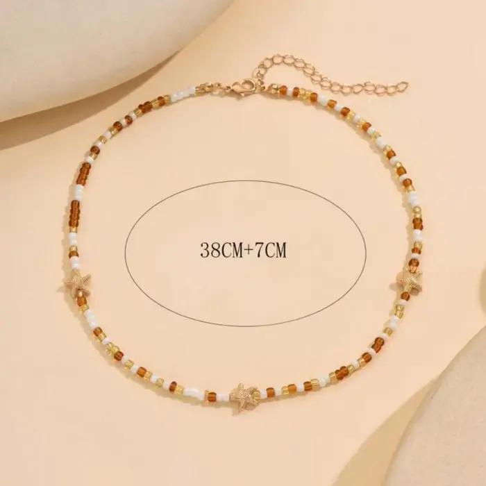 Collier bohème avec pendentif étoile de mer pour femmes
