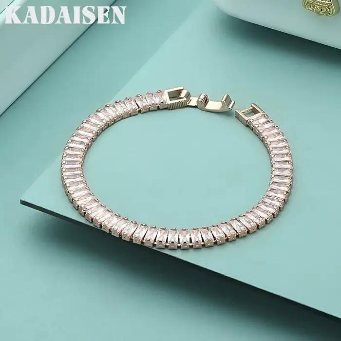 Bracelets en argent Sterling 925, or Rose, Zircon AAAAA, pour femmes, bijoux de créateur à la mode,