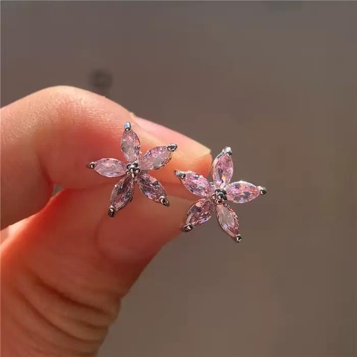 Boucles d'oreilles étoile en argent sterling 925 avec zircone cubique pour femme, bijoux de mariage, occasions spéciales et cadeaux romantiques