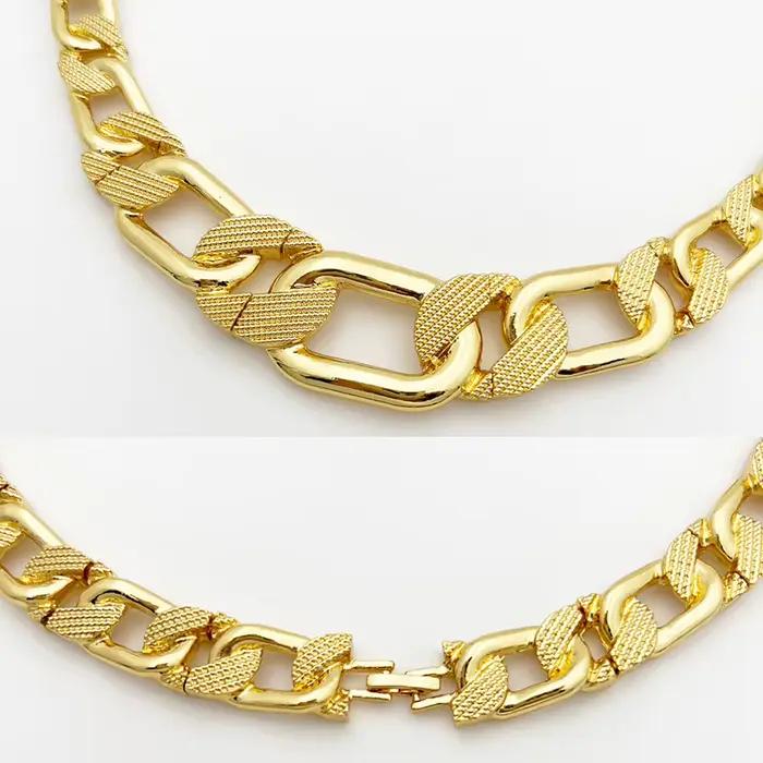Ensemble de bijoux à la mode Dubai plaqué or 24 carats pour femmes avec collier boucles d'oreilles bague bracelet occasions spéciales soirée mariage