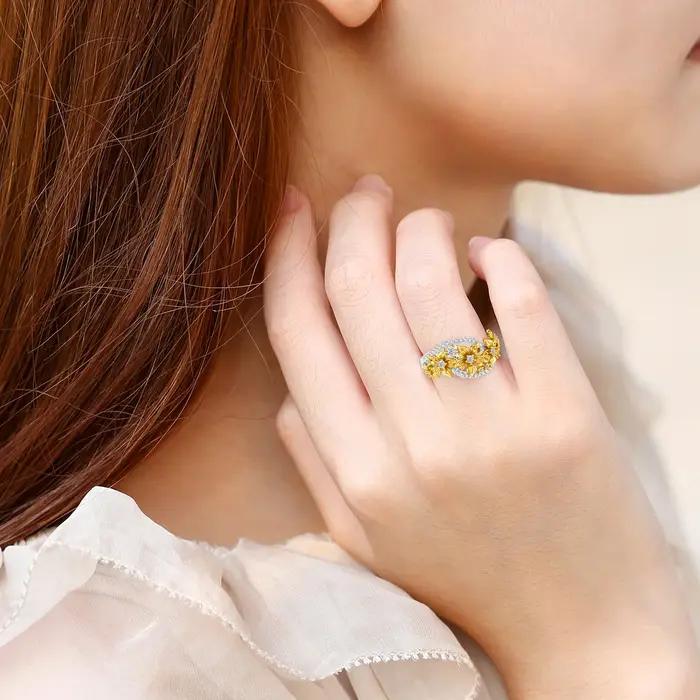 Bague en moissanite avec certificat pour femme