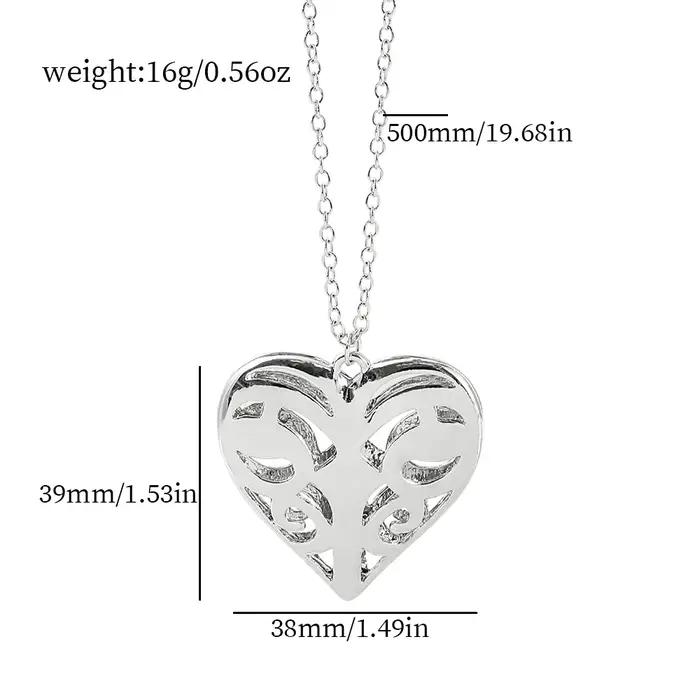 Collier The Vampire Diaries Filigrane Cœur Plaqué Argent Antique Femme Occasions Spéciales