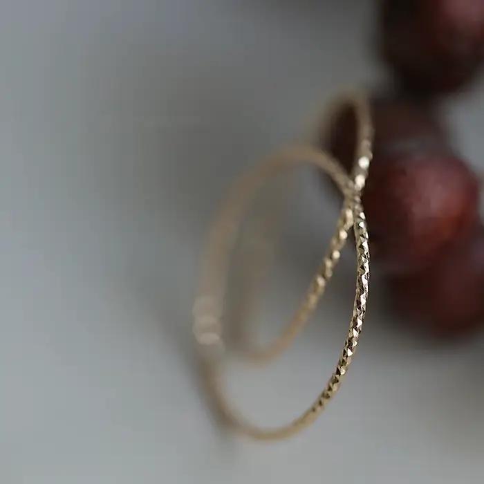 Bague fine minimaliste en argent Sterling 925 plaqué or 14 carats pour femmes, bague empilée à la mode coréenne
