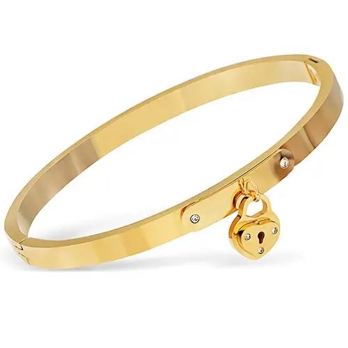 Bracelet et Bracelet en forme de cœur pour femmes, marque classique, amour éternel, bijoux, serrure,