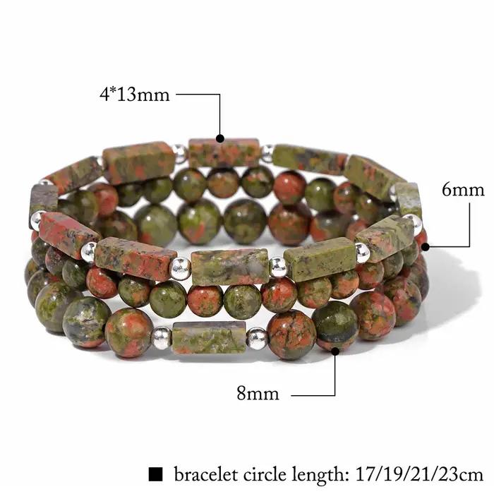 Bracelets à perles en Rhodonite pour hommes et femmes