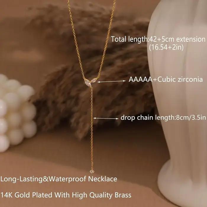 Collier en or 14 carats avec pendentif zircon cubique pour femmes occasions formelles et estivales