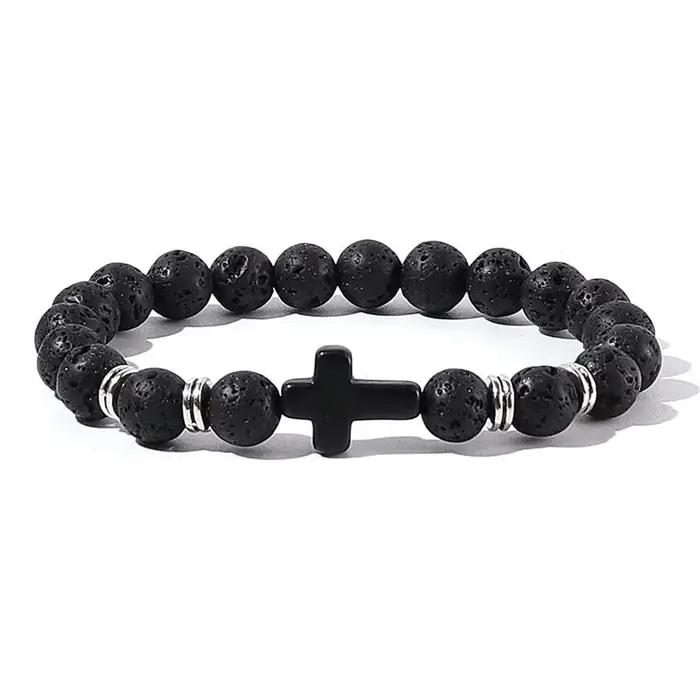 Bracelet de méditation en pierre naturelle et cuivre plaqué pour hommes et femmes, style moderne et traditionnel, idéal pour la prière et la méditation