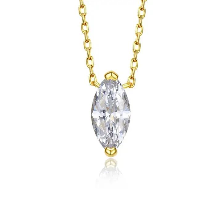 Lnkry – collier Moissanite taille Marquise pour femmes, pendentif Solitaire en argent Sterling s925