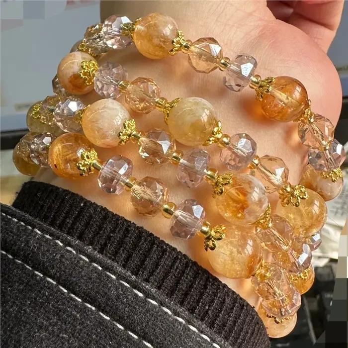 Bracelet en perles de citrine pour femme