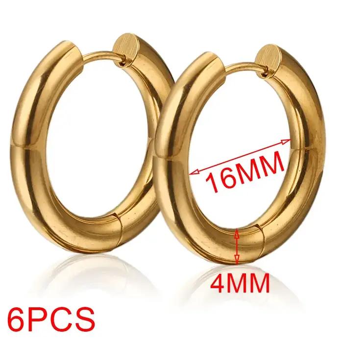 Boucles d'oreilles créoles en acier inoxydable plaquées d'or 24 carats pour femmes bijoux de luxe occasions spéciales