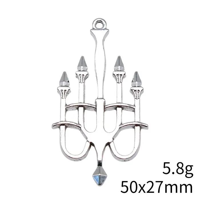 WYSIWYG 2 pièces 50x27mm 2 couleurs rétro médiéval chandelier pendentif à breloques pour bijoux à bricoler soi-même