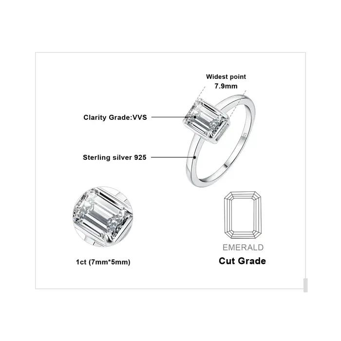 Bague de mariage en argent Sterling 925