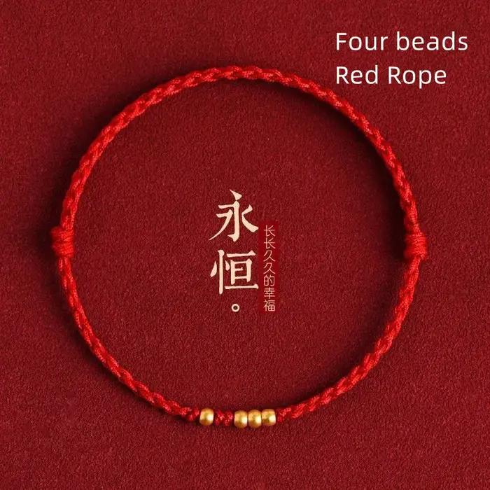 Bracelet porte-bonheur en corde rouge pour amoureux
