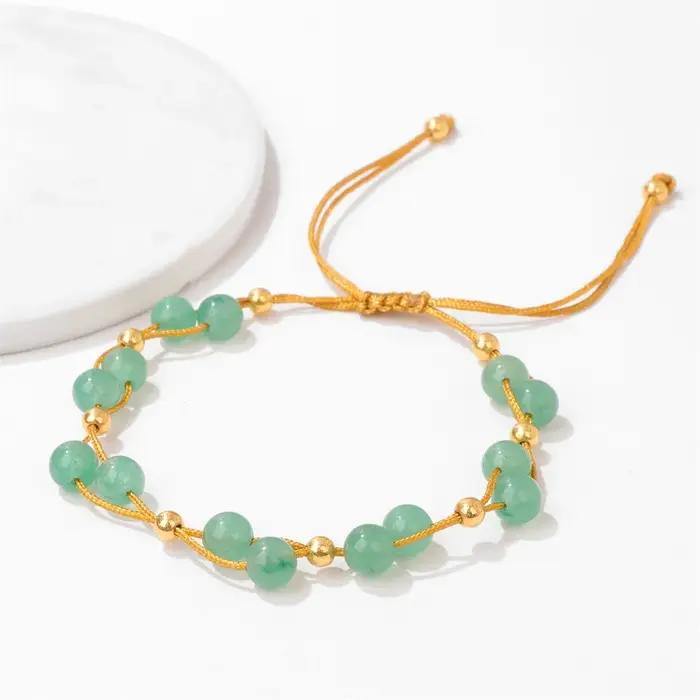 Bracelets en chaîne de perles de pierre naturelle pour femmes